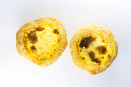 Egg Tarts on white background