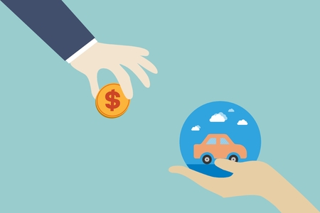 car sales market trading conceptのイラスト素材