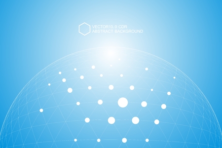 Dot line connection consisting of 3D polygon mesh sphereのイラスト素材