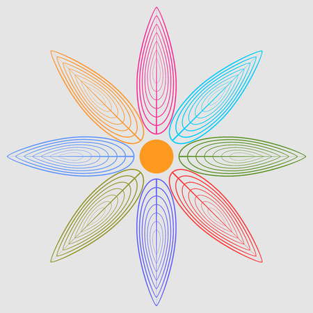 Line composed of petals seamless mosaic patternのイラスト素材