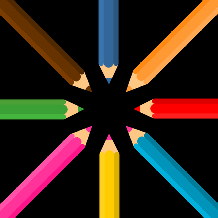 Frame of colored pencilsのイラスト素材