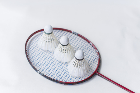 Badminton ball with racketの写真素材