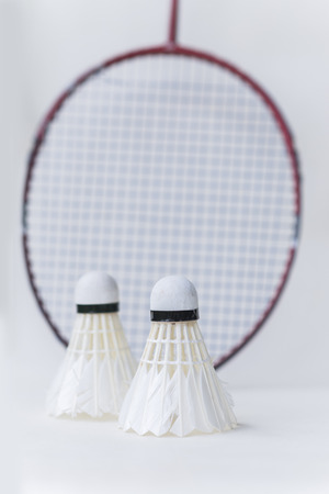 Badminton ball and racketの写真素材