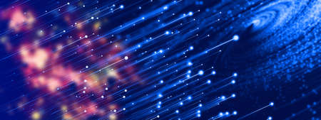 Dotted line, 01 binary data, internet big data background.の写真素材