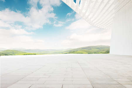 Clean and bright architectural space, modern architecture with a sense of technology.の写真素材