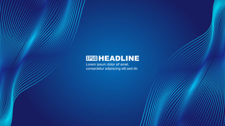 Blue gradient wavy lines smooth textured lines texture backgroundのイラスト素材