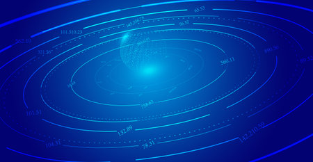 Stock data on a spiral coil, internet fintech background
