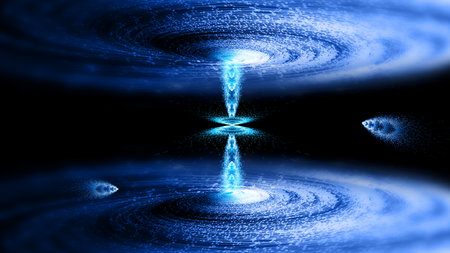 3D rendering virtual particle cosmic vortex big data technology background