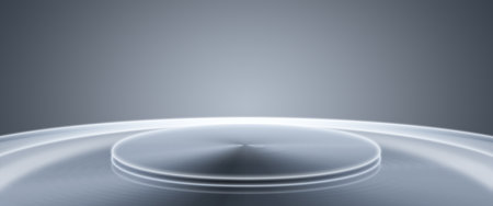 3D rendering metal silver texture display exhibition future technology space sense backgroundの写真素材