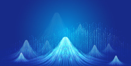 Dots and lines converge to glow like a snow mountain Internet technology big data background
