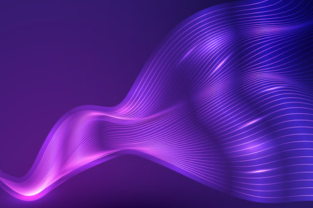 blue purple gradient smooth smooth line poster backgroundのイラスト素材