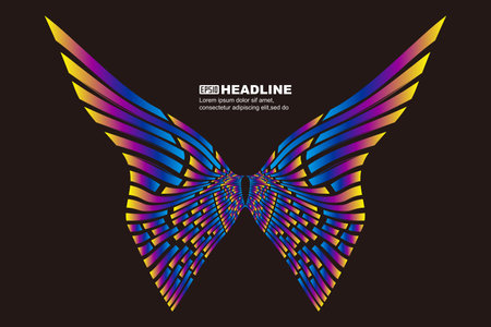 Abstract background with wings. Design element for flyer, brochure, web, sign. Vector illustrationのイラスト素材