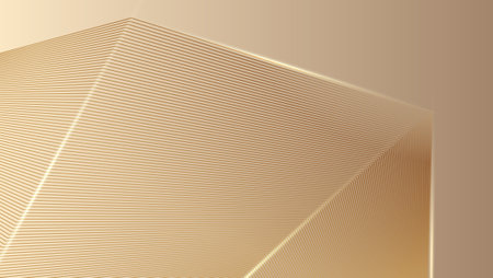 Abstract background with golden lines. Vector illustration. Abstract golden lines texture background shaped like tall buildings looking up .のイラスト素材