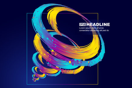 Colorful dotted line, three-dimensional hollowed out cone, great visual impact.Abstract colorful background. Vector illustration. Can be used for advertisingeting, presentation.のイラスト素材