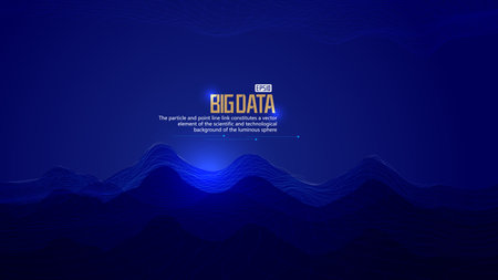 3D Abstract Wave Background. Futuristic Technology Style. Vector Illustration.のイラスト素材