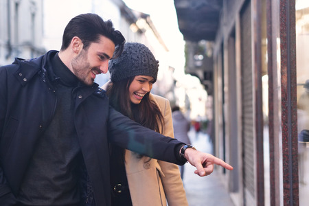 Having fun together. Concept of: shopping, entertainment, friendship, love and leisure.の写真素材