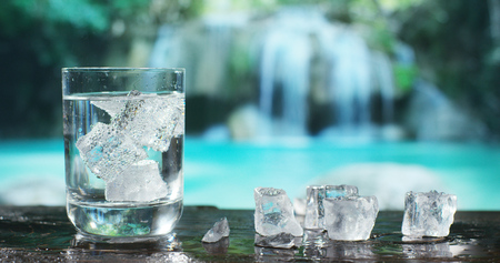 Waterfalls, nature, from the water and pure water. Concept: nature, purification, freshness.の写真素材