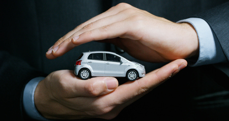 Shows a small car. Concept: car insurance, mechanical, leasing, purchase new and used cars and public garages.の写真素材