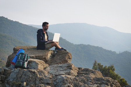 A concept of connection with friends and family living in freedom and in peace with nature.の写真素材