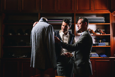 Tailoring. it is sewing a shirt. concept of tradition and Italian designer clothing.の写真素材