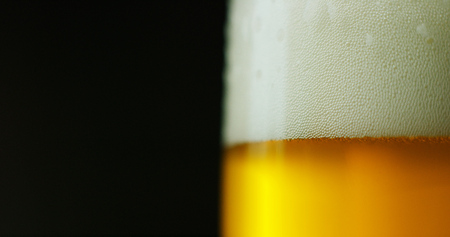 craft beer and traditional Irish pubs. macro bubbles, craft lager perfectly pinned professional dowel. pubs and bars. freshness and refreshing beveragesの写真素材