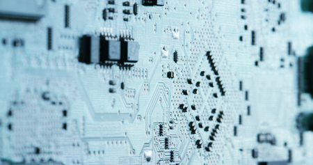 futuristic and modern advanced technology system. The computer is used in the computer processors and the hi-tech communication and business security and information and assistance.の写真素材