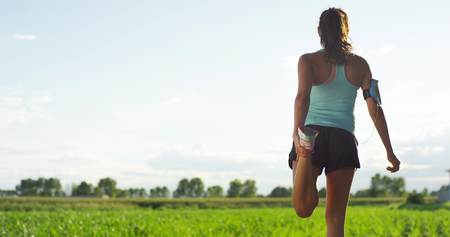 happy relaxed fit girl running and walking in the street. concept of happiness for sports and...