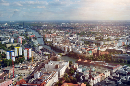 A nice view of a city in a nice sunny day.の写真素材