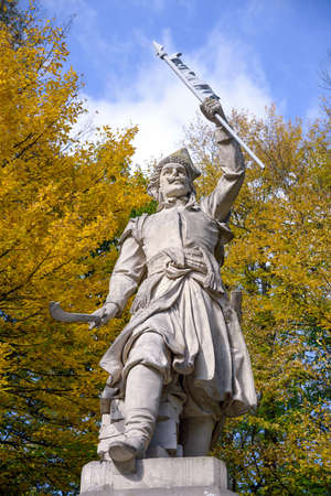 Lviv, Ukraine - October 14, 2017: Monument to Polish national hero Jan Kilinski by sculptor Julian Markowski in Stryjski parkのeditorial素材