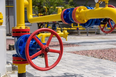 Pipeline equipment of the natural gas compressor stationの写真素材