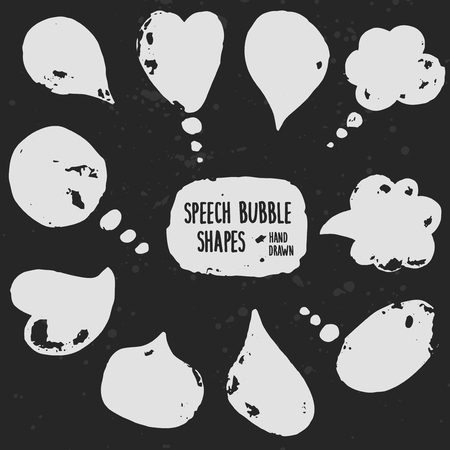 Vector big speech bubble set. Hand drawn.のイラスト素材