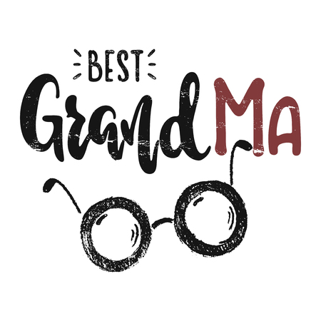 To the best grandma. Vector hand drawn illustration. The idea for a  poster, postcard, t-shirt. Lettering poster.のイラスト素材