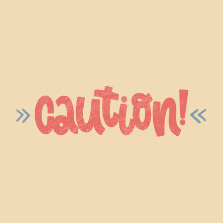 Vector hand drawn illustration. Lettering phrases Caution! Warning phrase, posterのイラスト素材