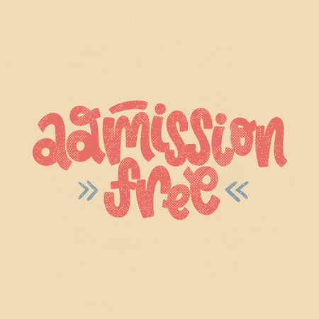 Vector hand drawn illustration. Lettering phrases Admission free. Warning phrase, posterのイラスト素材