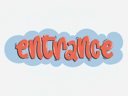 Vector hand drawn illustration. Lettering phrases Entrance. Warning phrase, posterのイラスト素材