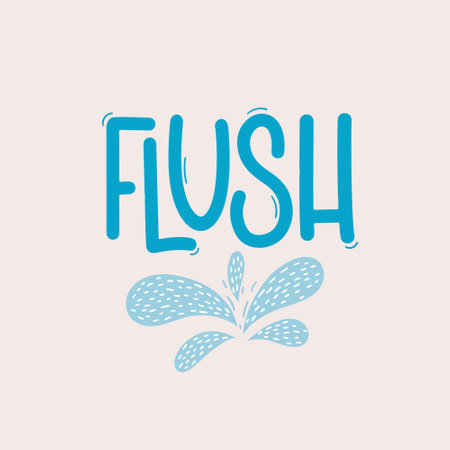 Vector hand drawn illustration. Lettering phrases Flush. Warning phrase, posterのイラスト素材