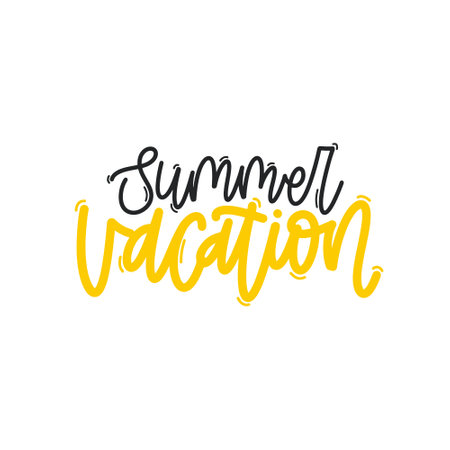 Vector hand drawn illustration. Lettering phrases Summer vacation. Warning phrase, posterのイラスト素材