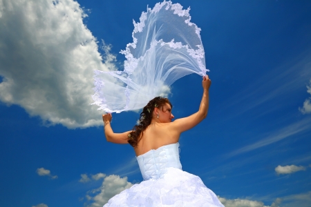  Bride with a veilの写真素材