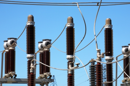 Equipment of high-voltage electric substation の写真素材