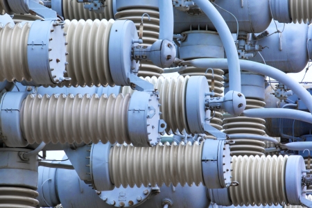 Equipment of high-voltage electric substationの写真素材