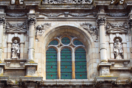 Architecture of a Gothic cathedral  France Auxerre, Burgundy
