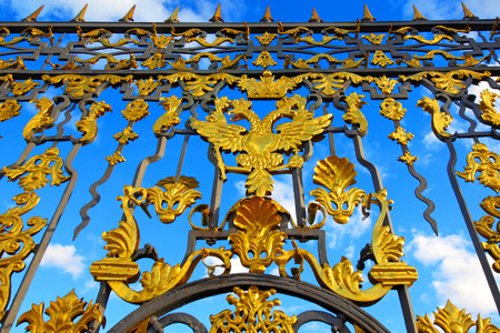 Peterhof  St  Petersburg  Russia  Eagle symbol of autocracy の写真素材