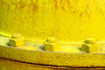 Industrial background. Flange of a gas pipe. Bolts and nuts.の写真素材