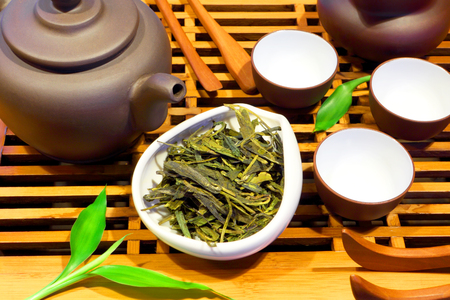 Healthy eating.Green tea.の写真素材