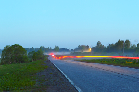 The open road. Night traffic.の写真素材
