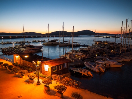 Evening scenery in one of the Mediterranean portsの写真素材