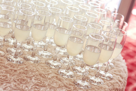 Many glasses of wineの写真素材