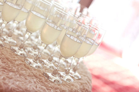 Many glasses of wineの写真素材