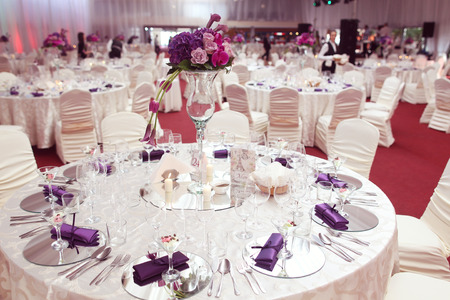 Table setting for a wedding