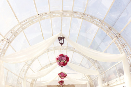 Beautiful arch with flowersの写真素材